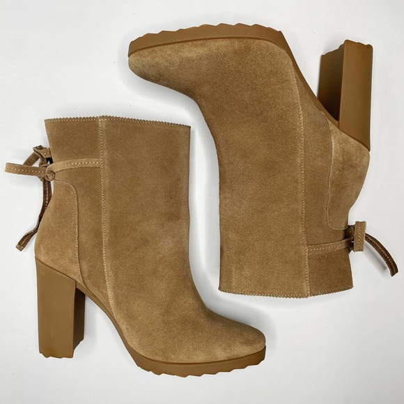 Pierre Hardy Suede Leather Tie Back Block Heel Platform Ankle Boots 8 - Picture 2 of 16